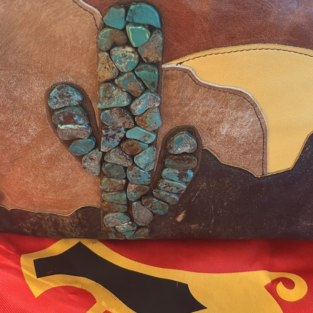 Kurtmen~ "ARIZONA SUNSET" ~REAL Nevada Turquoise ~ Saguaro Cactus~ - Picture 2 of 9